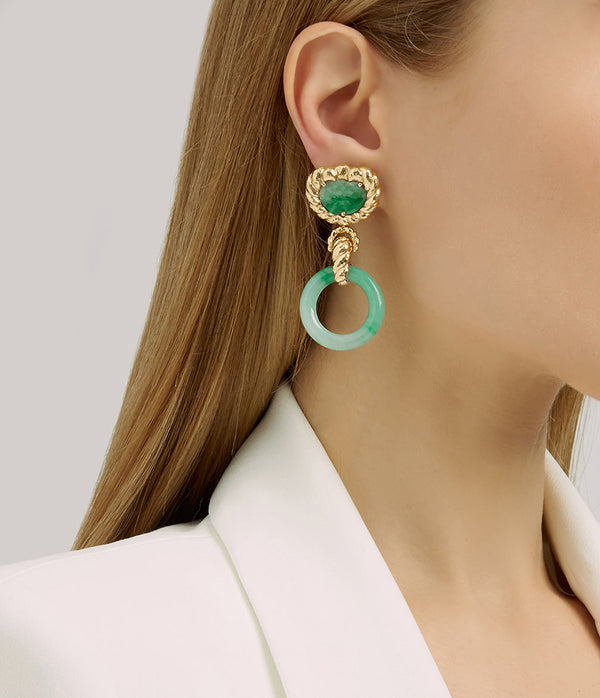 Jade Hoop Earrings