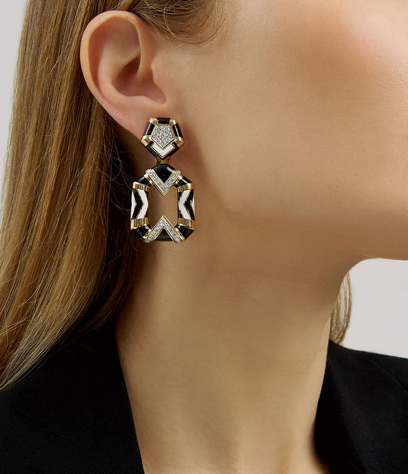 Chevron Pentagon Earrings
