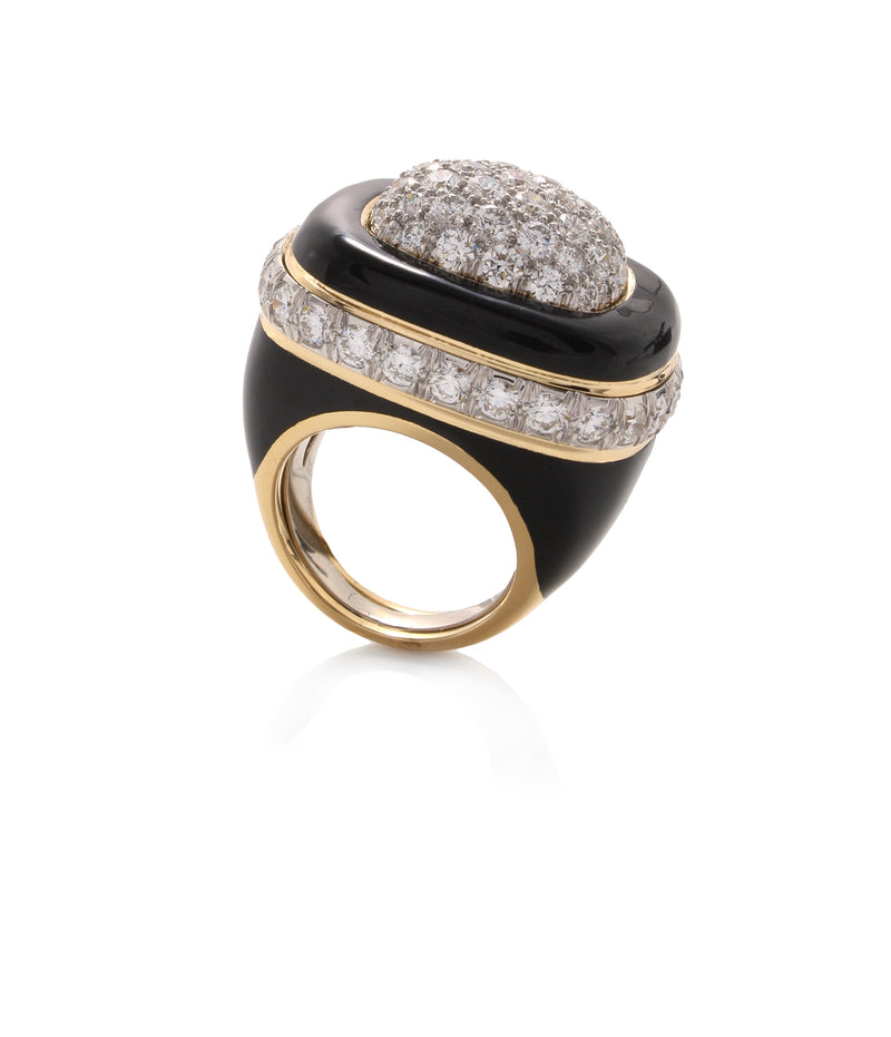 Cabana Ring, Black Enamel