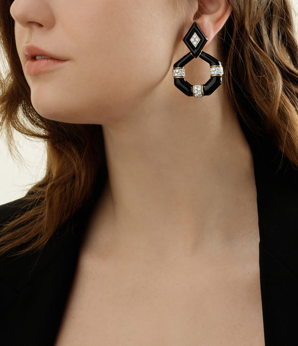Irving Place Earrings, Black