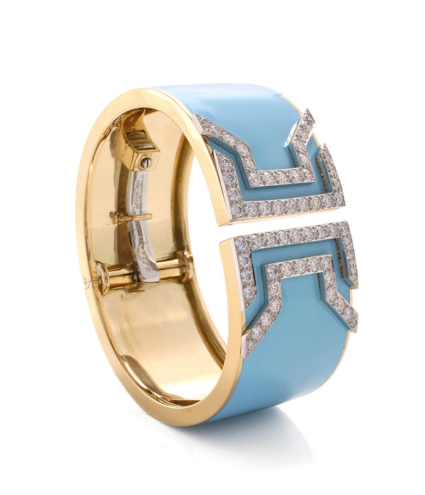 Electra Cuff, Light Blue Enamel