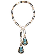 Paper Clip Necklace with Dual Drops