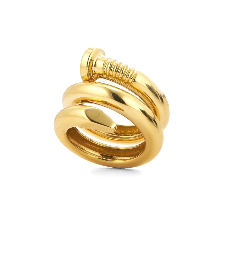 Nail Ring, Polished 18K Gold