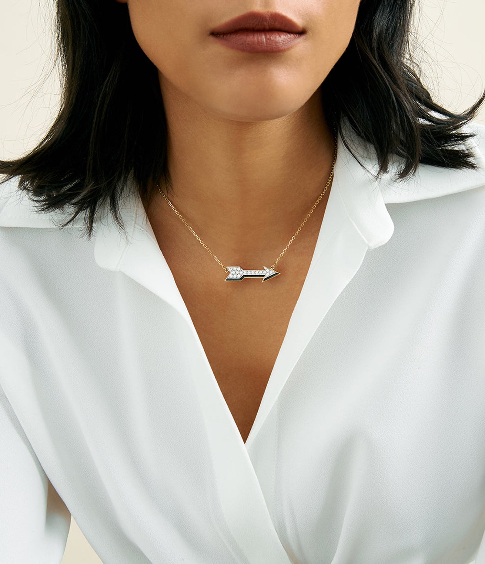 Black Enamel Arrow Necklace | David Webb New York