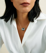 Skip Necklace, Black Enamel