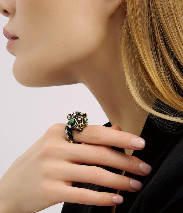 Studded Leopard Ring