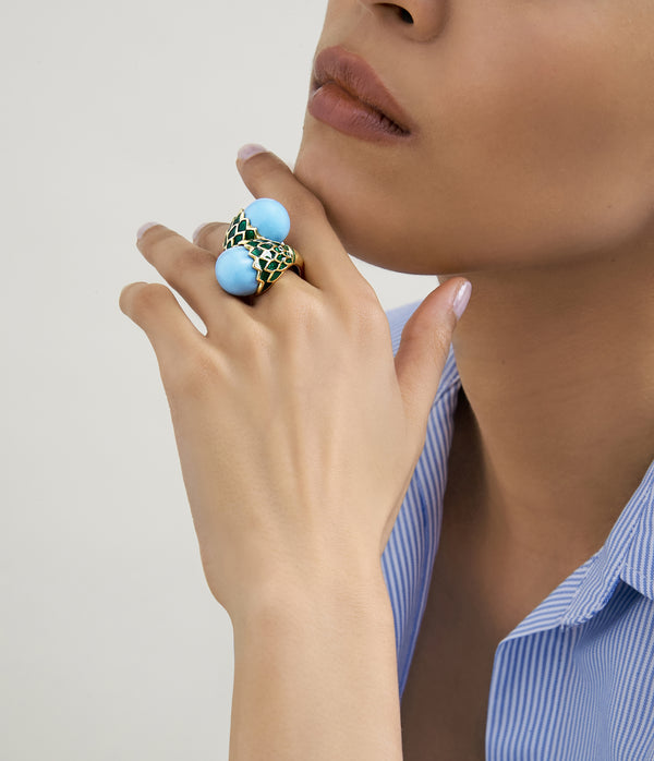 Flower Bud Crossover Ring