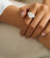 Scape Ring, White Enamel
