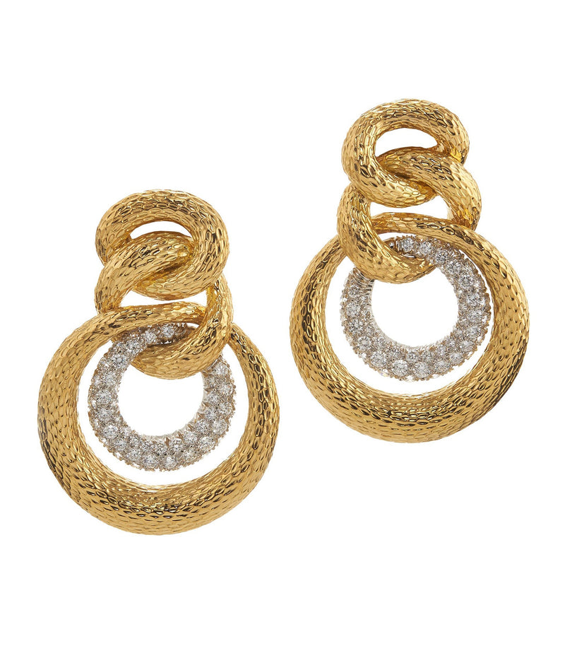 Madison Twisted Double Round Hoop Earrings | David Webb New York