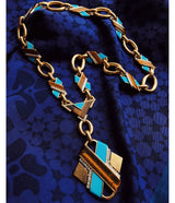 'X' Necklace, Turquoise, Tiger's Eye