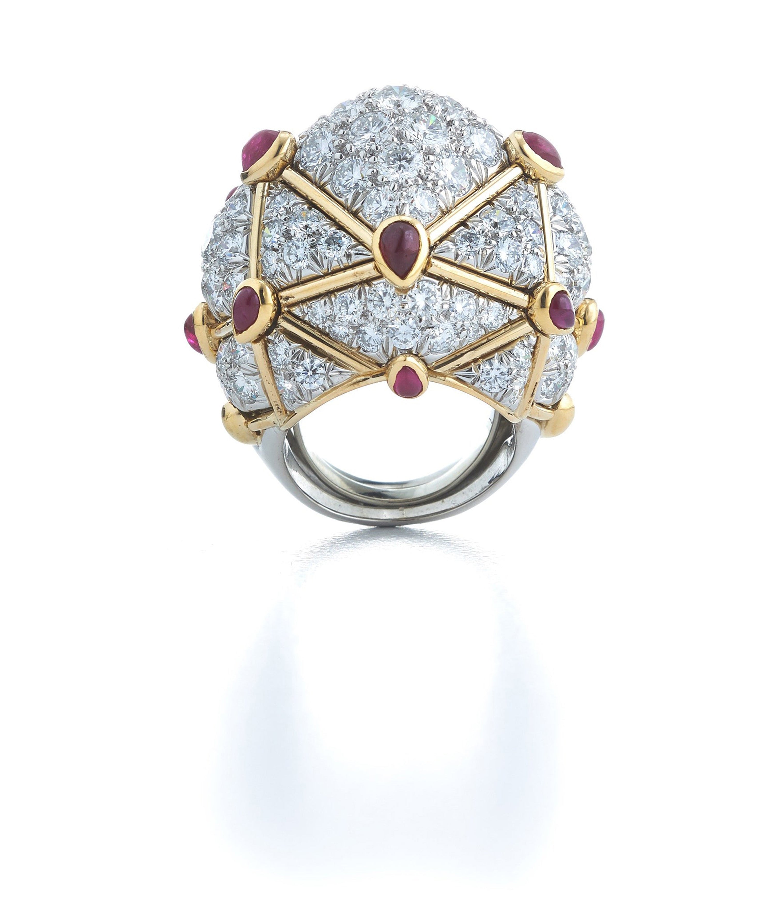 Geodesic Dome Ring, Rubies, Diamonds – David Webb