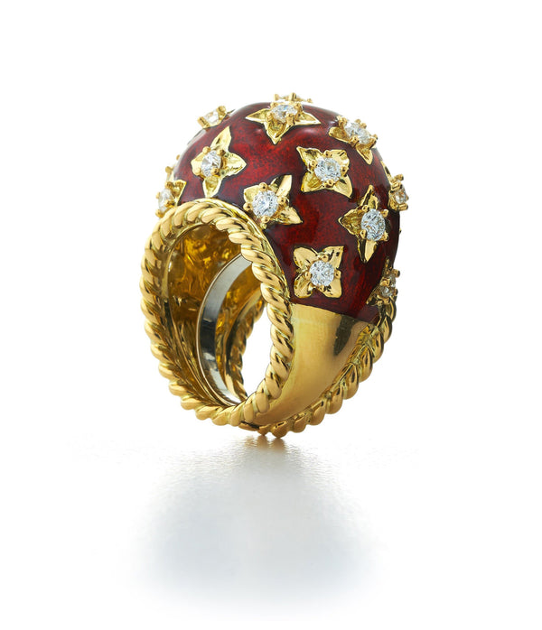 Star Ring, Red Enamel