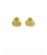 Single Leaf Zen Earrings, Gold