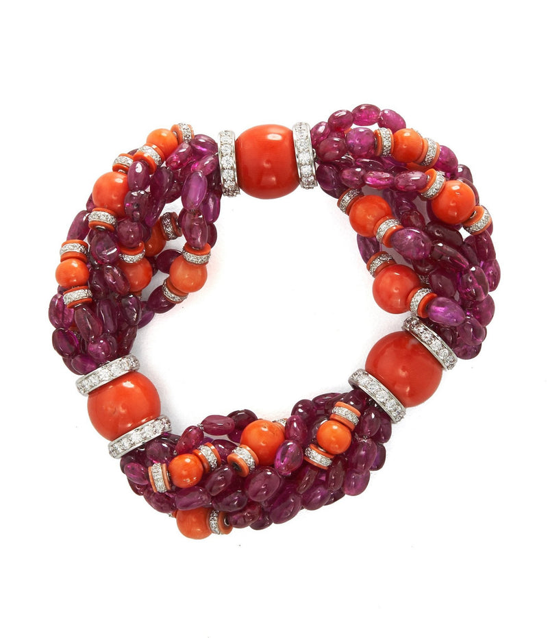 Natural beads wide bracelet - Doce Cuentas