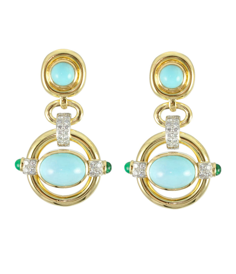 Orbit Earrings, Turquoise