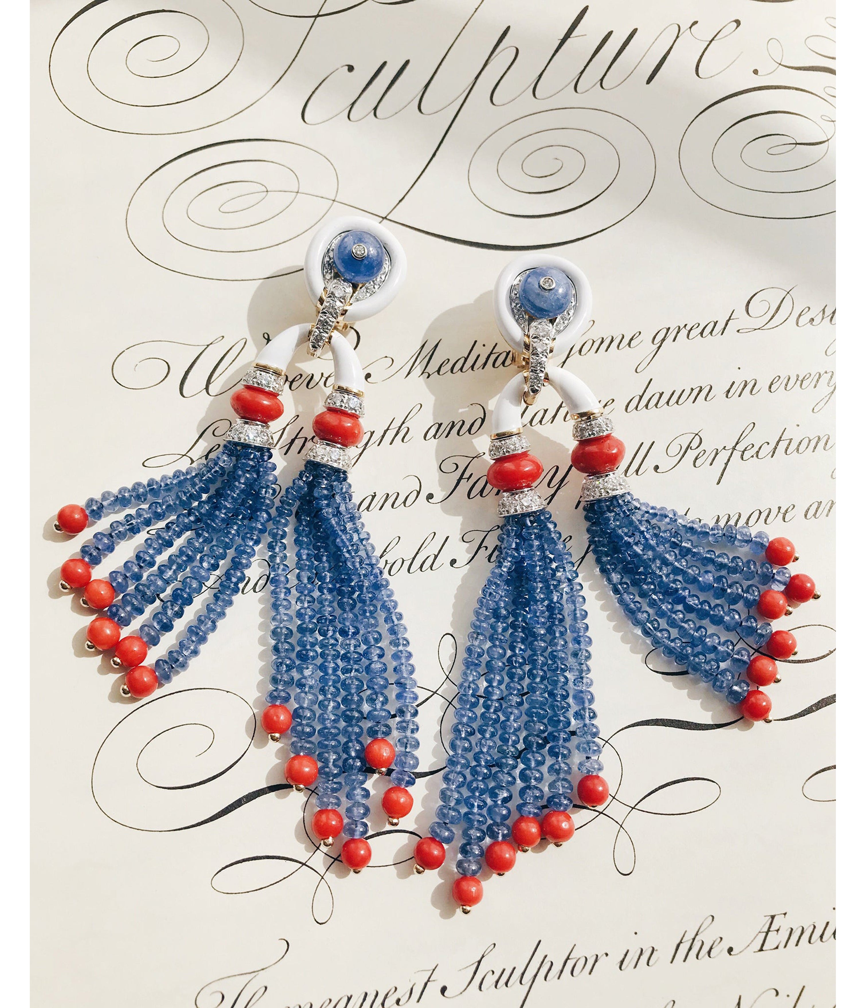 Coral tassel new arrivals earrings