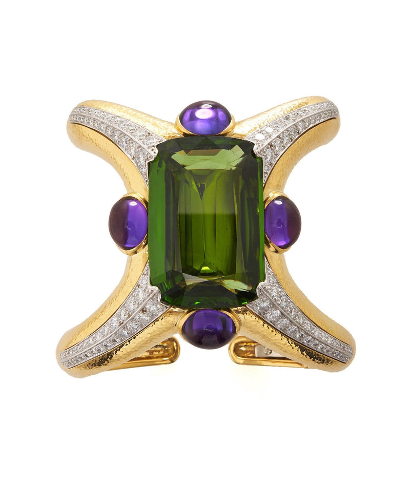 Sleeve Cuff, Peridot, Amethyst