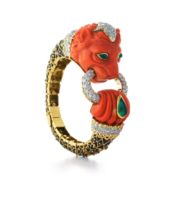 Curly Lion Coral Bracelet, Emerald