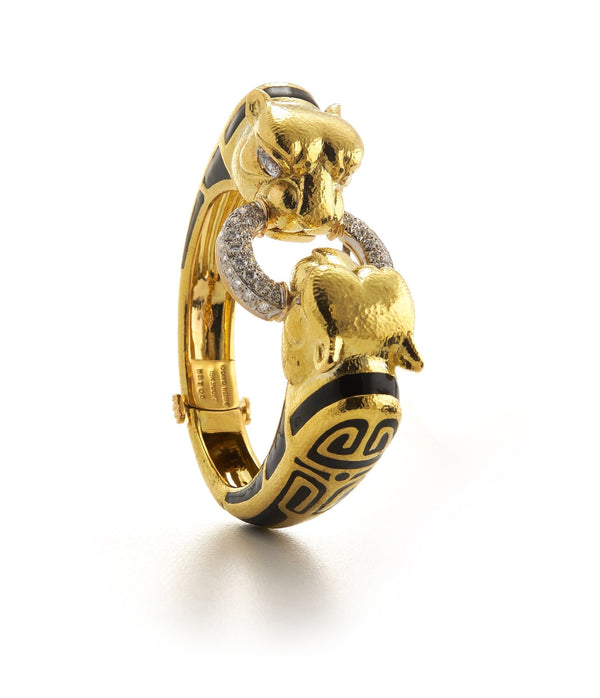 Twin Lion Scroll Bracelet