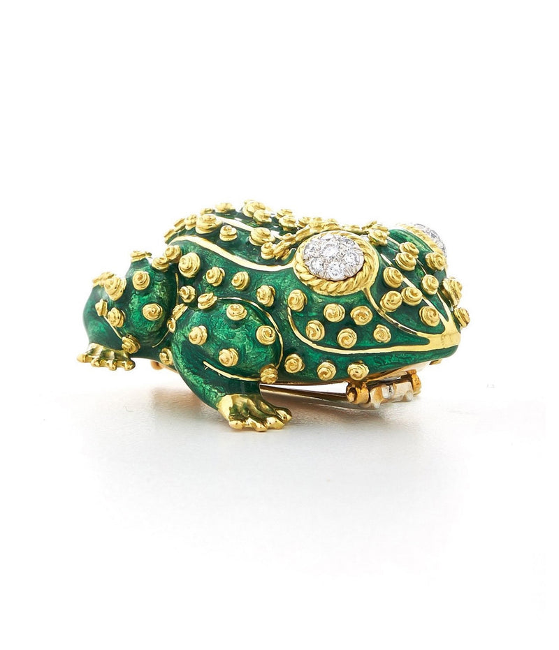 Frog Brooch, Diamond Eyes