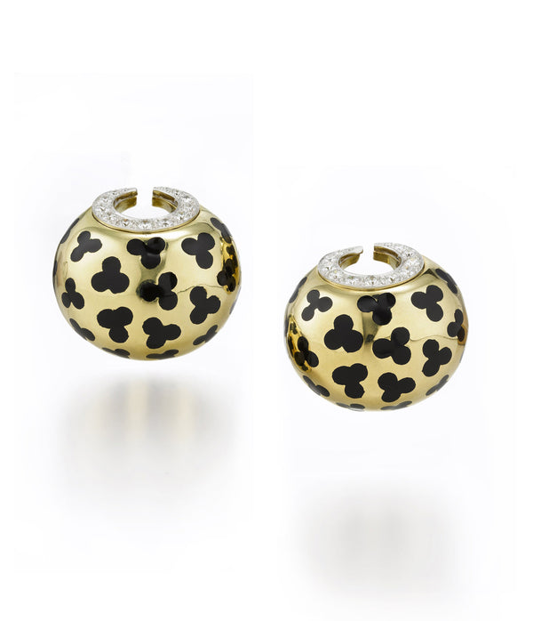 Leopard Spot Crescent Moon Earrings