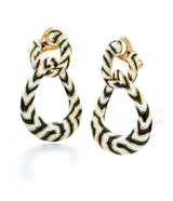 Zebra Stripe Double Hoop Earrings