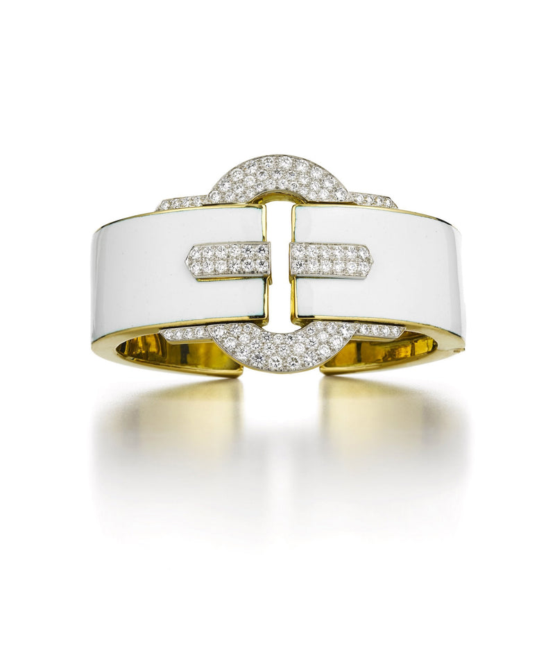 Buckle Cuff, White Enamel
