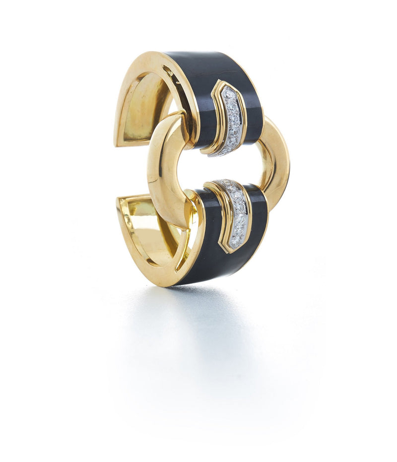 Strap Cuff, Black Enamel