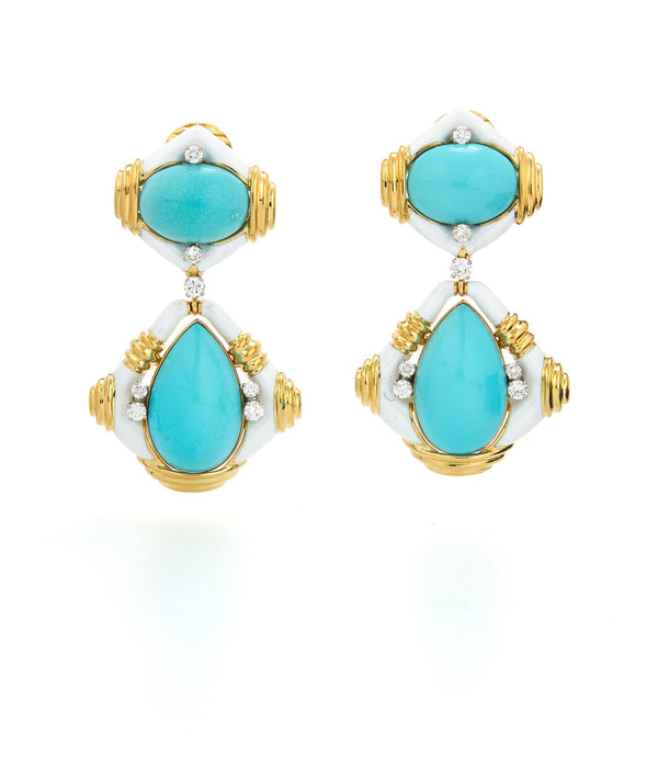 Radio Earrings, Turquoise