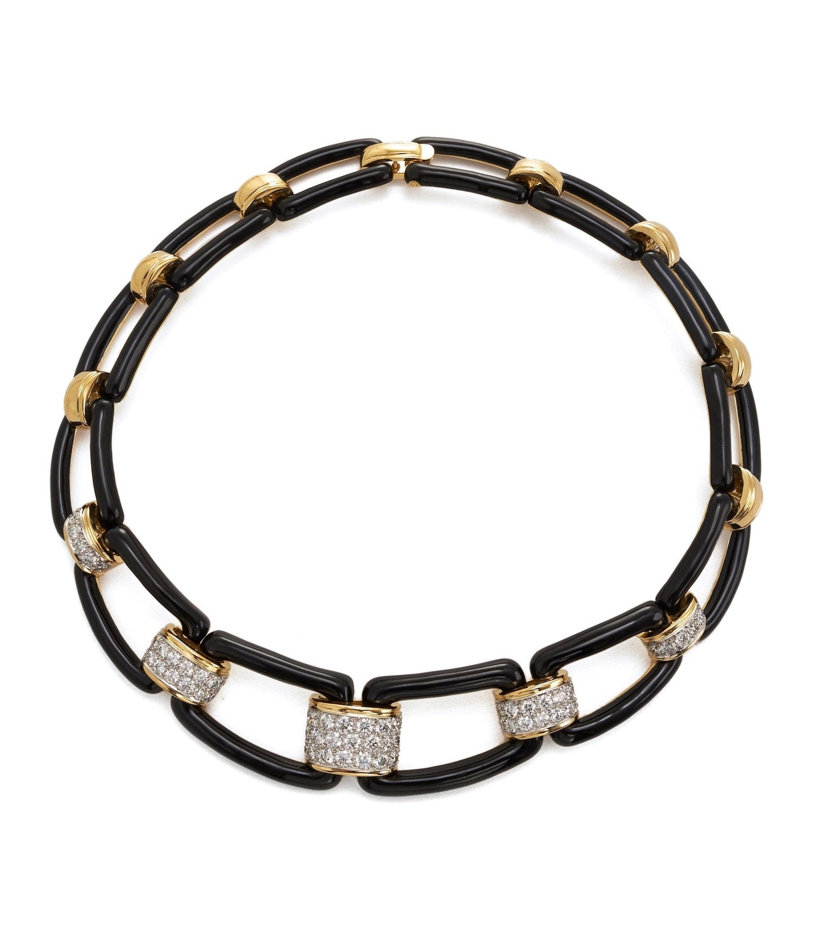 Black Enamel City Collar Necklace | David Webb New York Black Enamel City Collar Necklace | David Webb New York