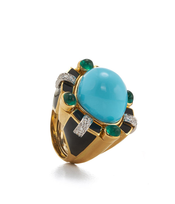 Caviar Turquoise Ring