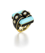 Domino Ring, Turquoise