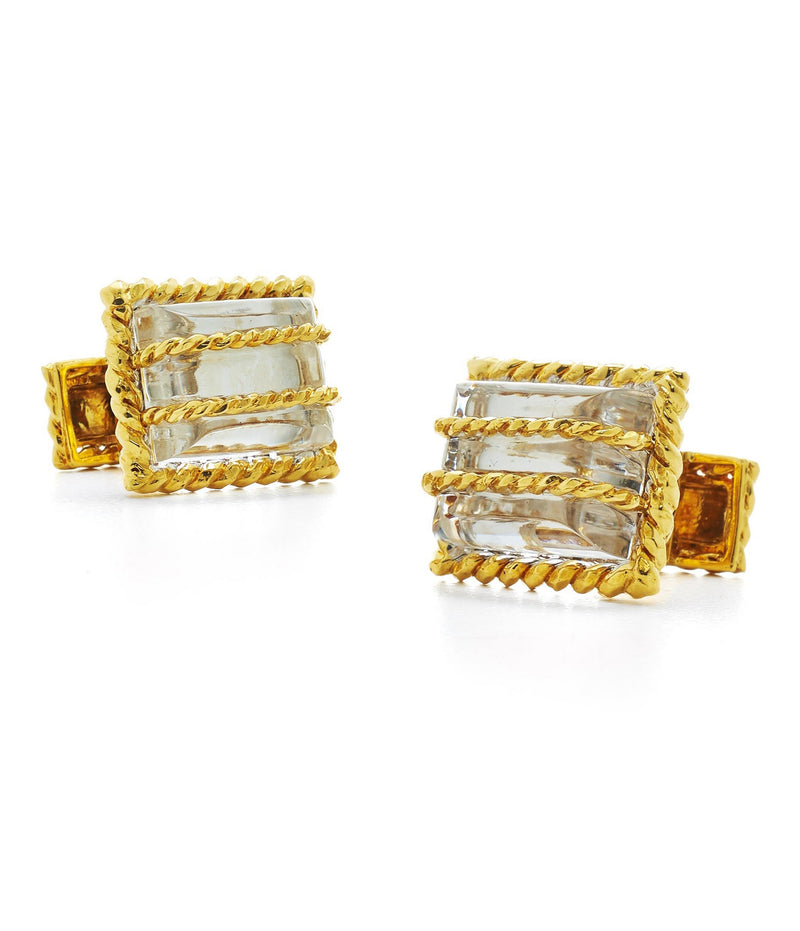 Grilled Crystal Cuff Links