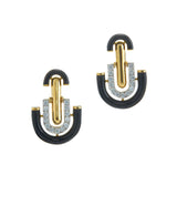 Unity Earrings, Black Enamel