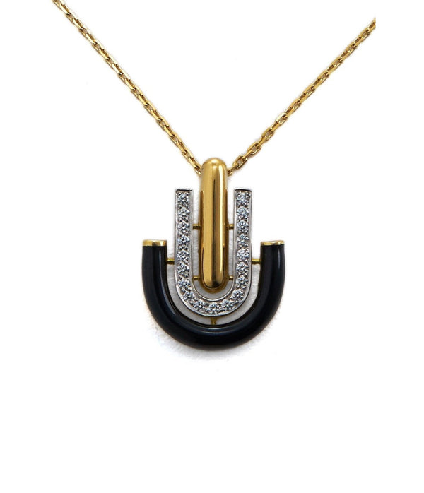 Unity Necklace, Black Enamel