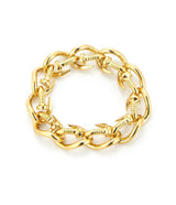 Bent Nail Link Bracelet, Polished 18K Gold
