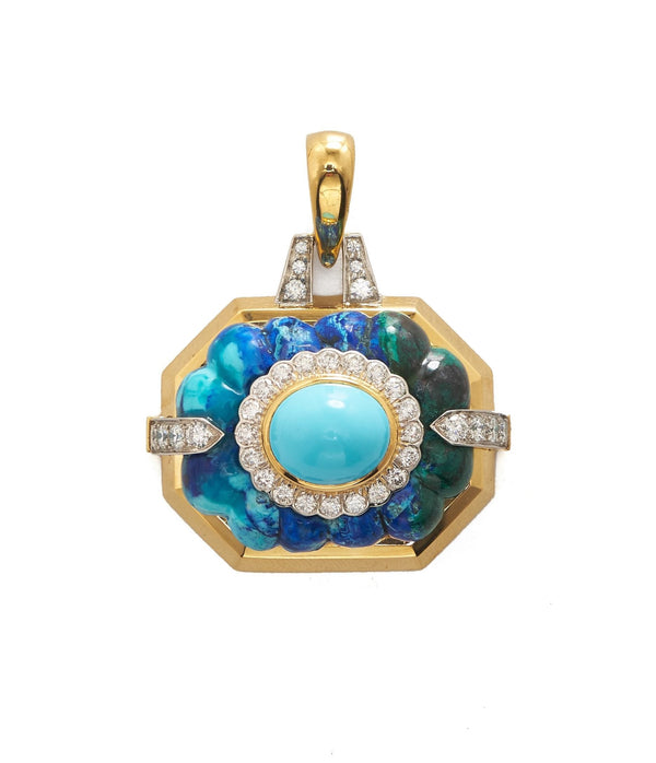 Totem Pendant, Turquoise, Azurmalachite