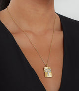 Aries Zodiac Pendant Necklace, Diamonds