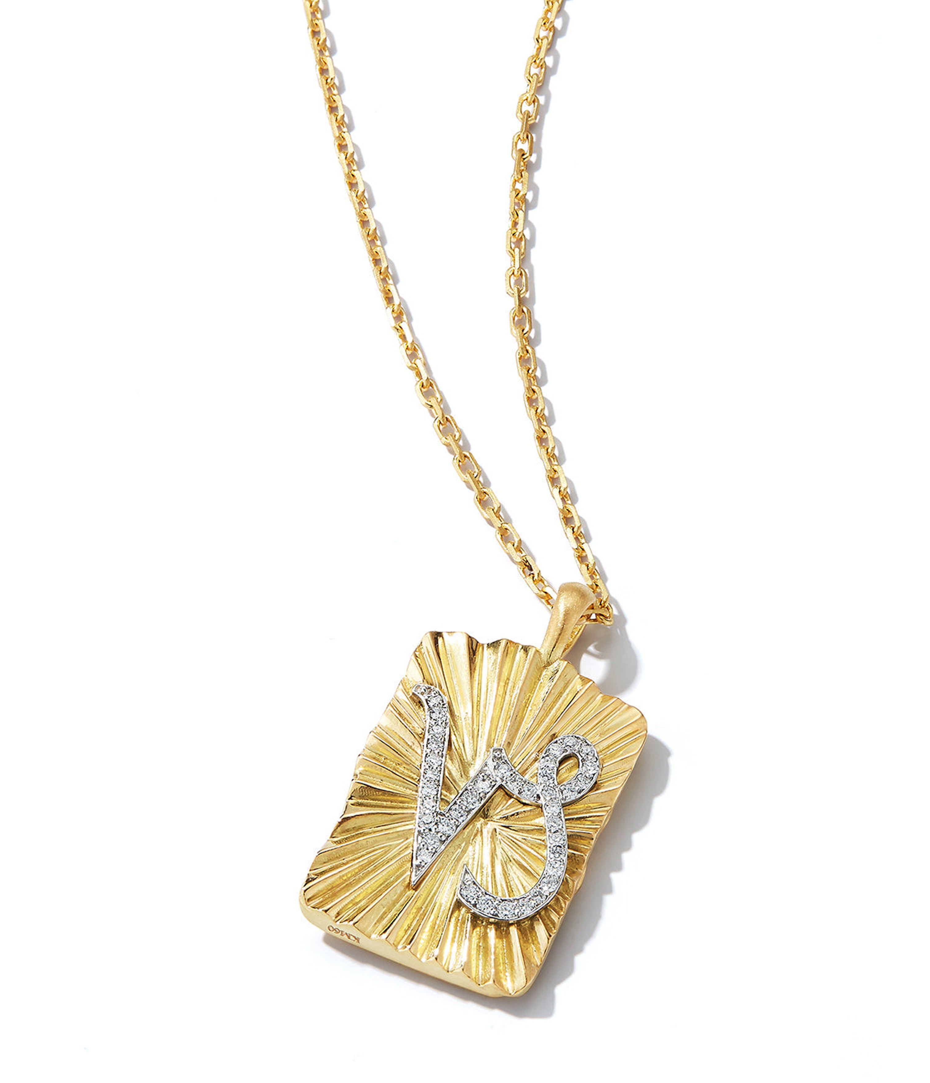 Capricorn Zodiac Diamond Pendant Necklace | David Webb New York
