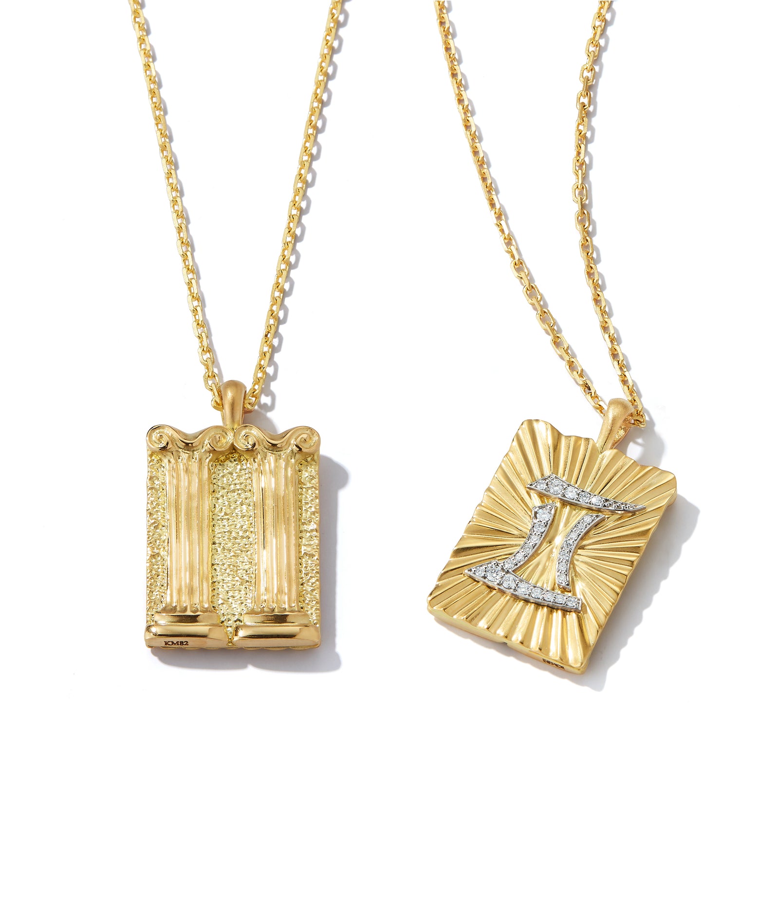 天賞堂の10金ダイヤネックレス　※Gemini参照 Gemini Zodiac Diamond Pendant Necklace | David Webb New York