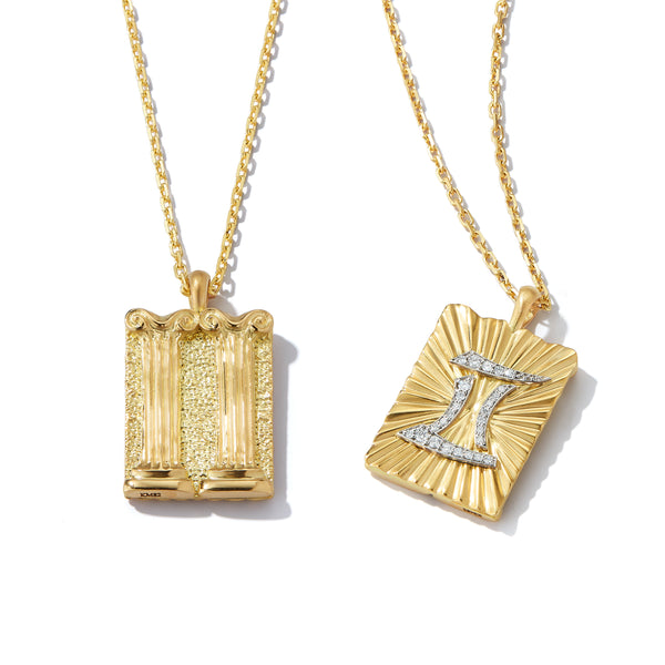 Diamond gemini necklace top