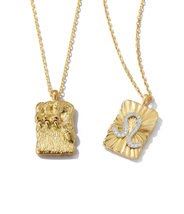 Leo Zodiac Pendant Necklace, Diamonds