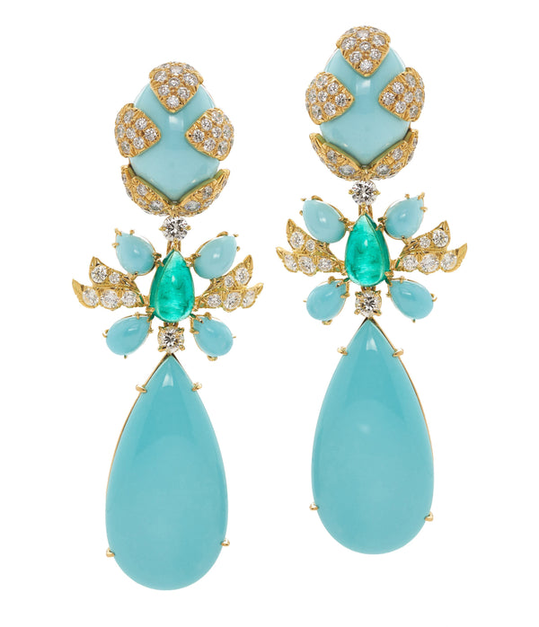 Blossom Earrings, Emerald