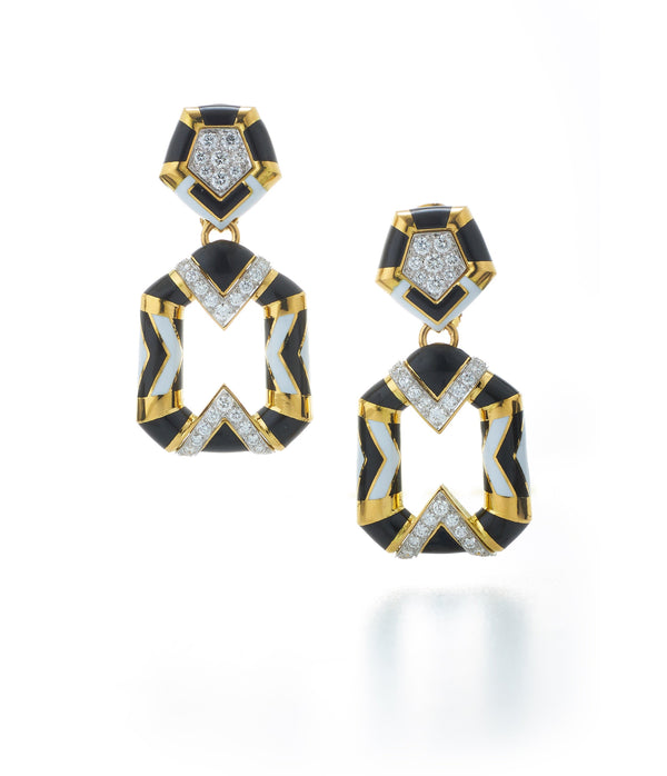 Chevron Pentagon Earrings