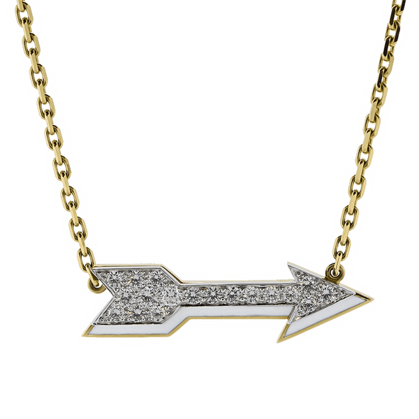 White Enamel Arrow Necklace | David Webb New York