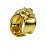 Repoussé Hippopotamus Cuff