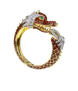 Dragon Bracelet, Red Enamel
